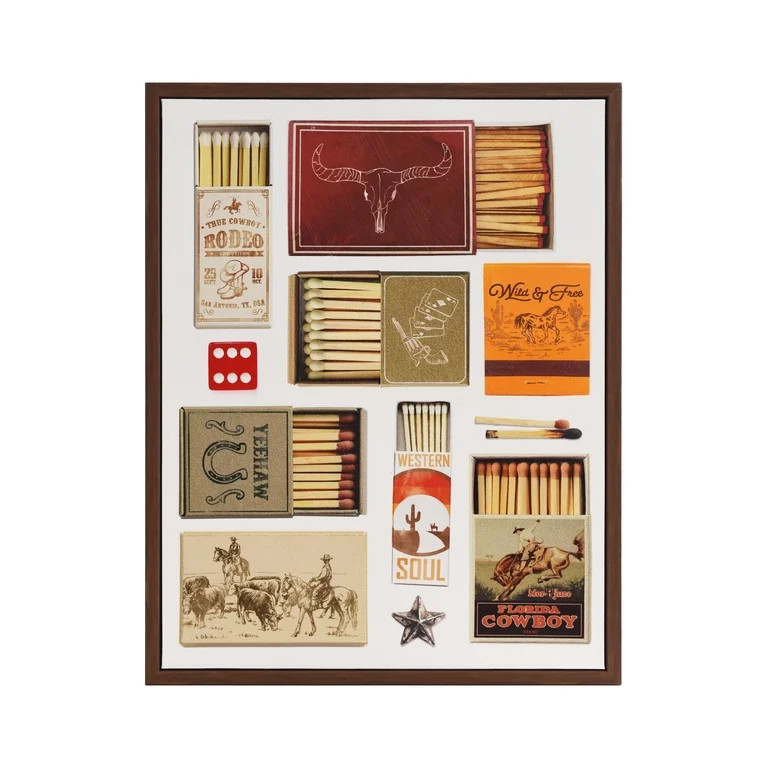 Crystal Art Gallery 15x19 Texas Western Matches Canvas Wall Art Decor, Distressed Framed Rustic F... | Walmart (US)