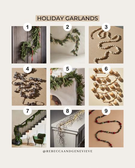 Different types of garland.  All beautiful and perfect for the holidays 🎄
-
Holiday decor. Christmas decor. Thanksgiving decor. Home decor. 

#LTKfindsunder50 #LTKSeasonal #LTKHoliday
