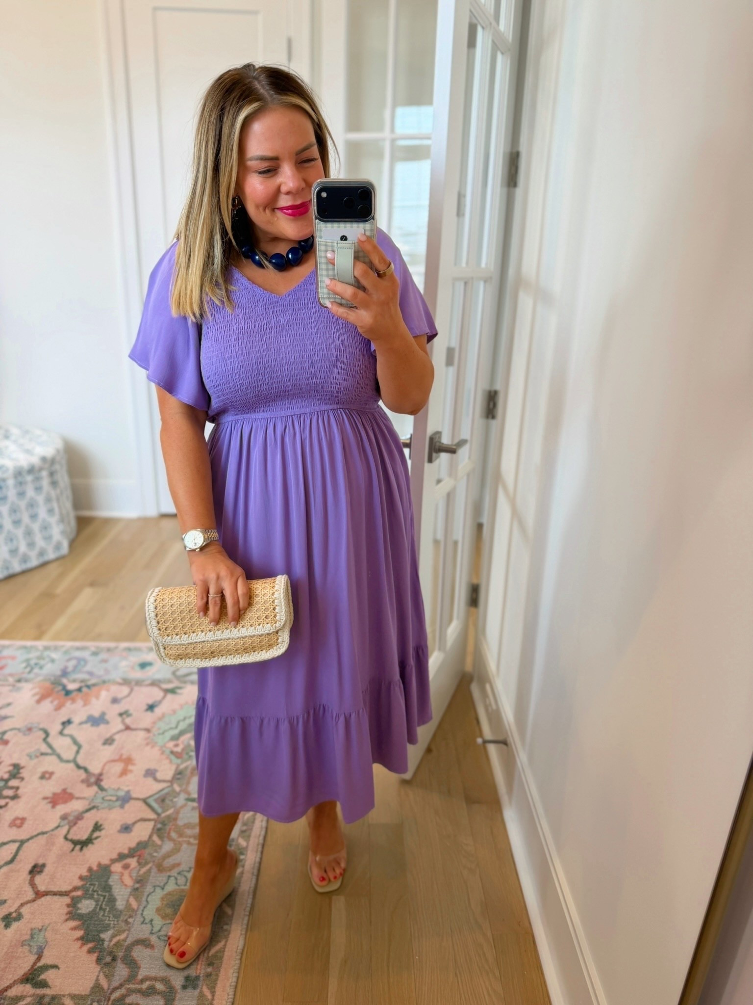 purple midi dress, wedding guest dress, spring fashion, lavender spring outfit, trendy outfit, preppy style, summer dress 

#LTKootd #LTKSeasonal