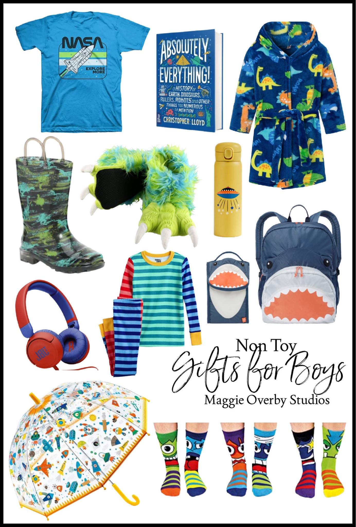 Non toy Gift ideas for boy, Christmas gift guide, boys gifts, gift ideas, Christmas inspo, holiday, kids pajamas, rain boots, umbrella, kids bathrobe 

#LTKGiftGuide #LTKfamily #LTKkids