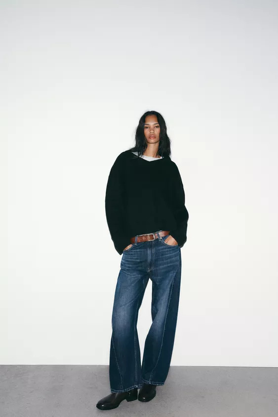 PLAIN KNIT V-NECK JUMPER | Zara UK