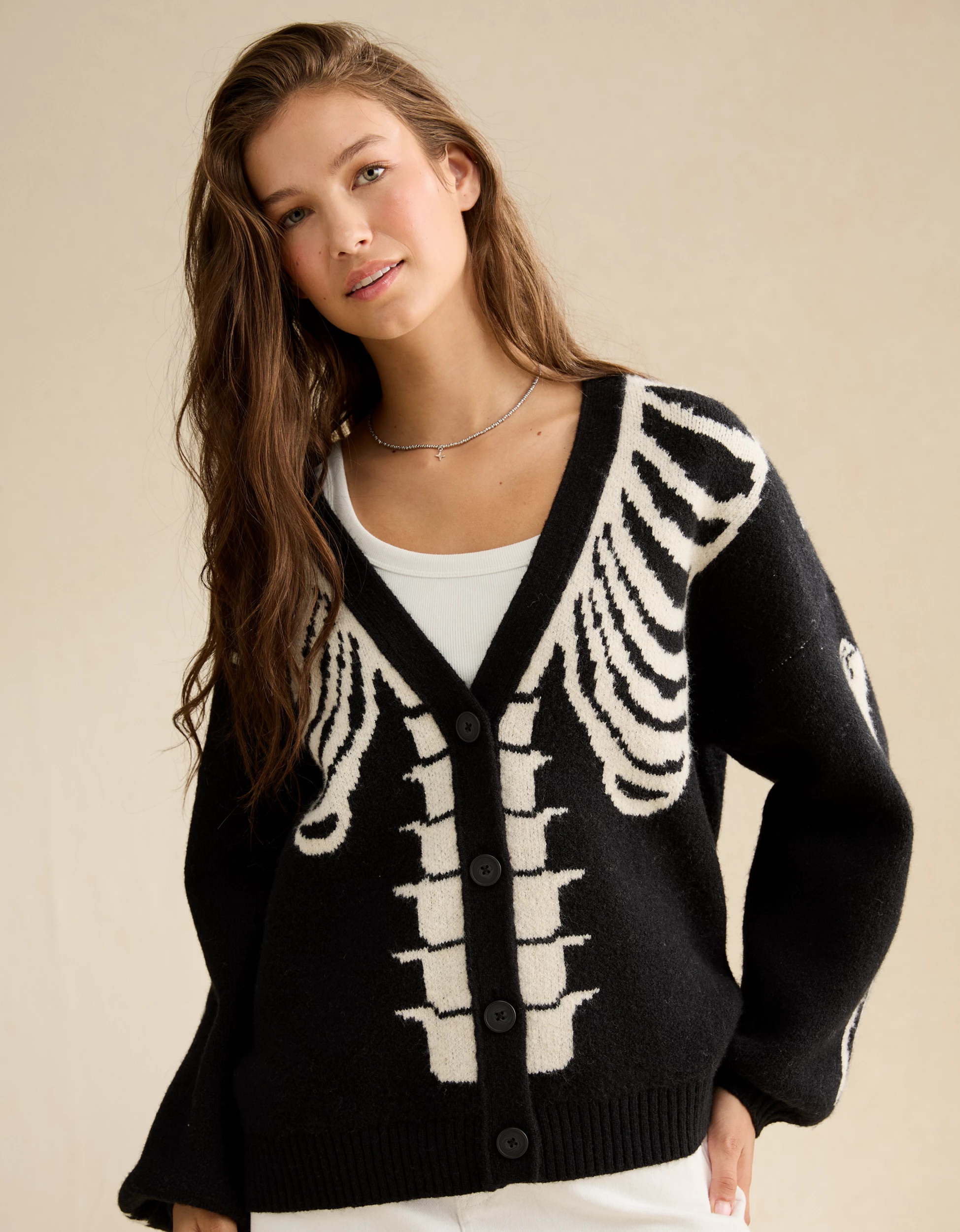 AE Whoa So Soft Skeleton Cardigan | American Eagle Outfitters (US & CA)