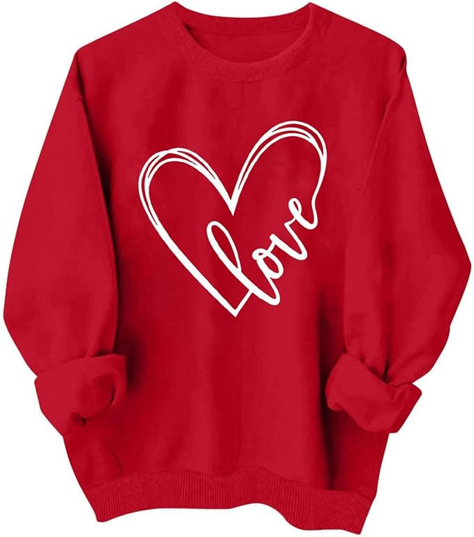nhApmj Girls Valentines Day Shirt Oversized Casual Heart Printed Crewneck Sweatshirts Cute Preppy... | Amazon (US)