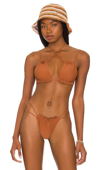 Daveena Top in Mocha Brown Burnt Orange Bikini Orange Bathing Suit Orange Swimsuit | Revolve Clothing (Global)
