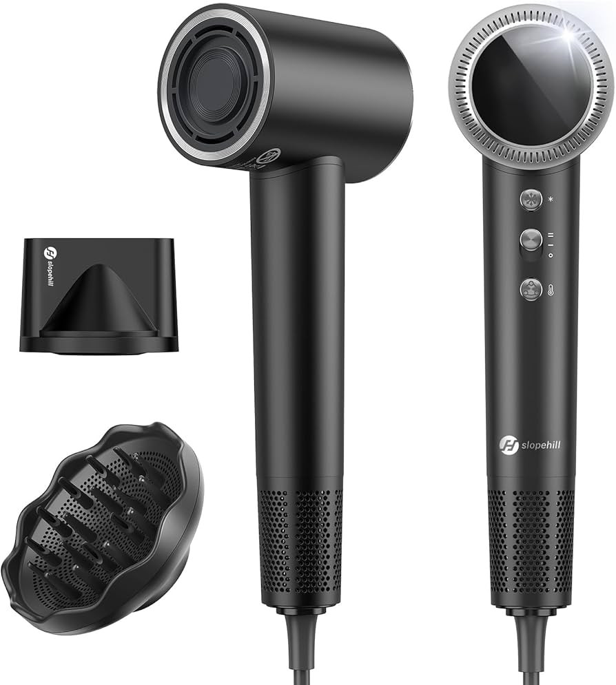 slopehill Hair Dryer - 110,000 RPM High-Velocity Fast Drying + Low Noise + Lightweight + Intellig... | Amazon (US)
