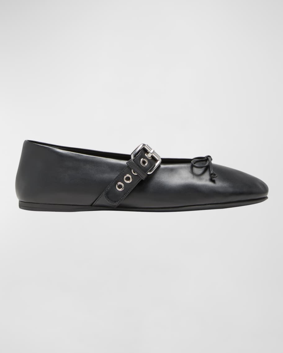 Leather Mary Jane Ballerina Flats | Neiman Marcus
