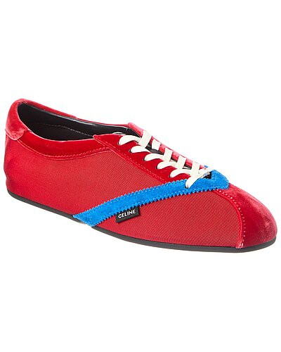 Logo Velvet & Suede Sneaker | Rue La La