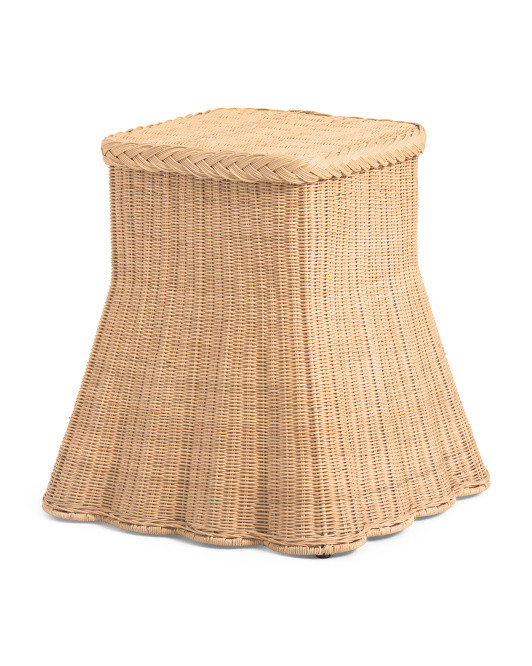 21x22 Cullman Square Rattan Scallop Accent Table | TJ Maxx