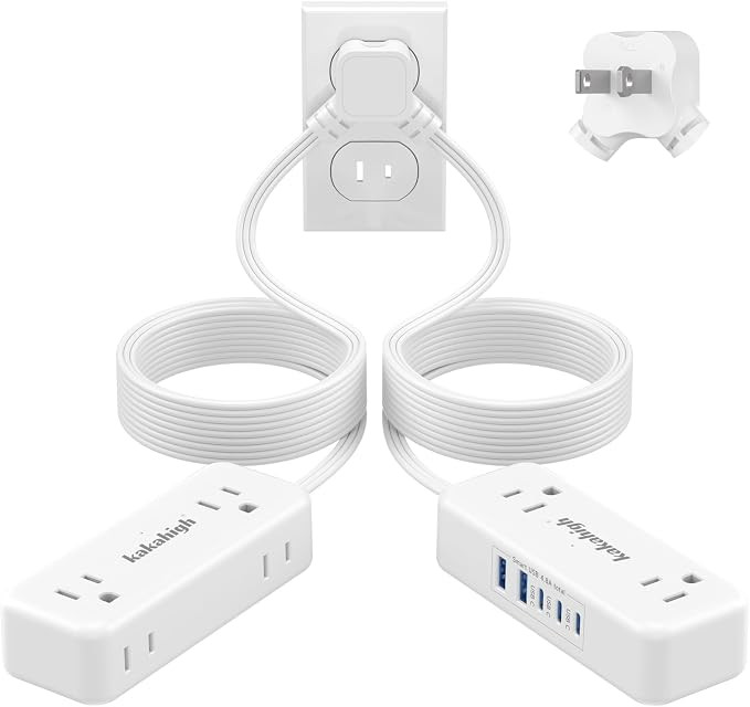 2 Prong Split Extension Cord 20FT (10FT on Each Side), White | Single Flat Plug Twin Extension Co... | Amazon (US)