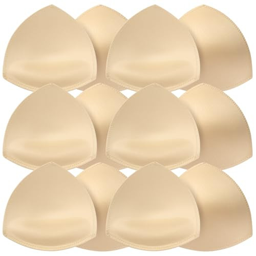 Fypxd 6 Pairs Bra Pads Inserts Push up, Sewn Edge Breathable Breast Enhancers Inserts for Sport Bra, Dresses and Swimsuits Bikini-A/B/C Cup Beige | Amazon (US)