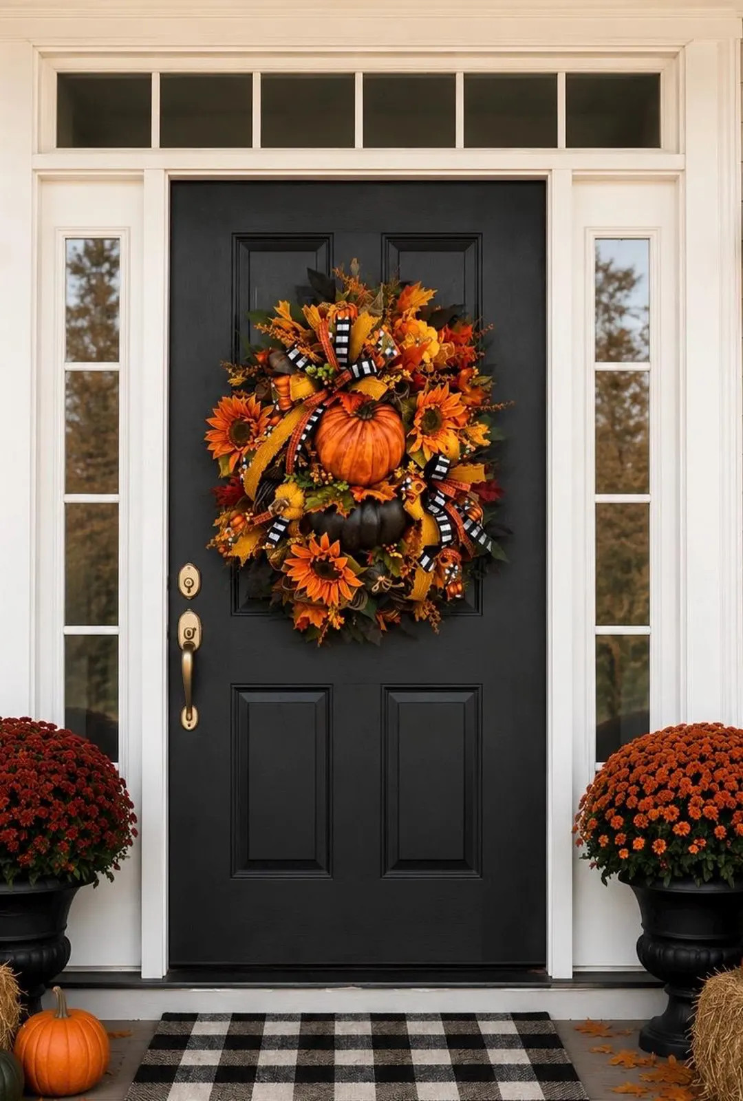 Fall Pumpkin & Sunflower Wreath: Harvest Farmhouse Door Decor | Etsy (Global)