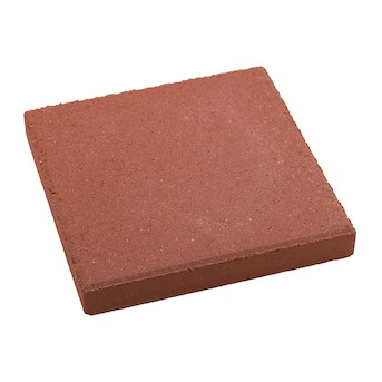 12-in L x 12-in W x 2-in H Square Red Concrete Patio Stone | Lowe's