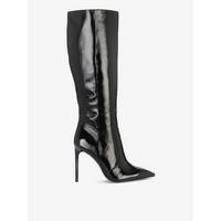 Black Patent Long Boots | Very (UK)