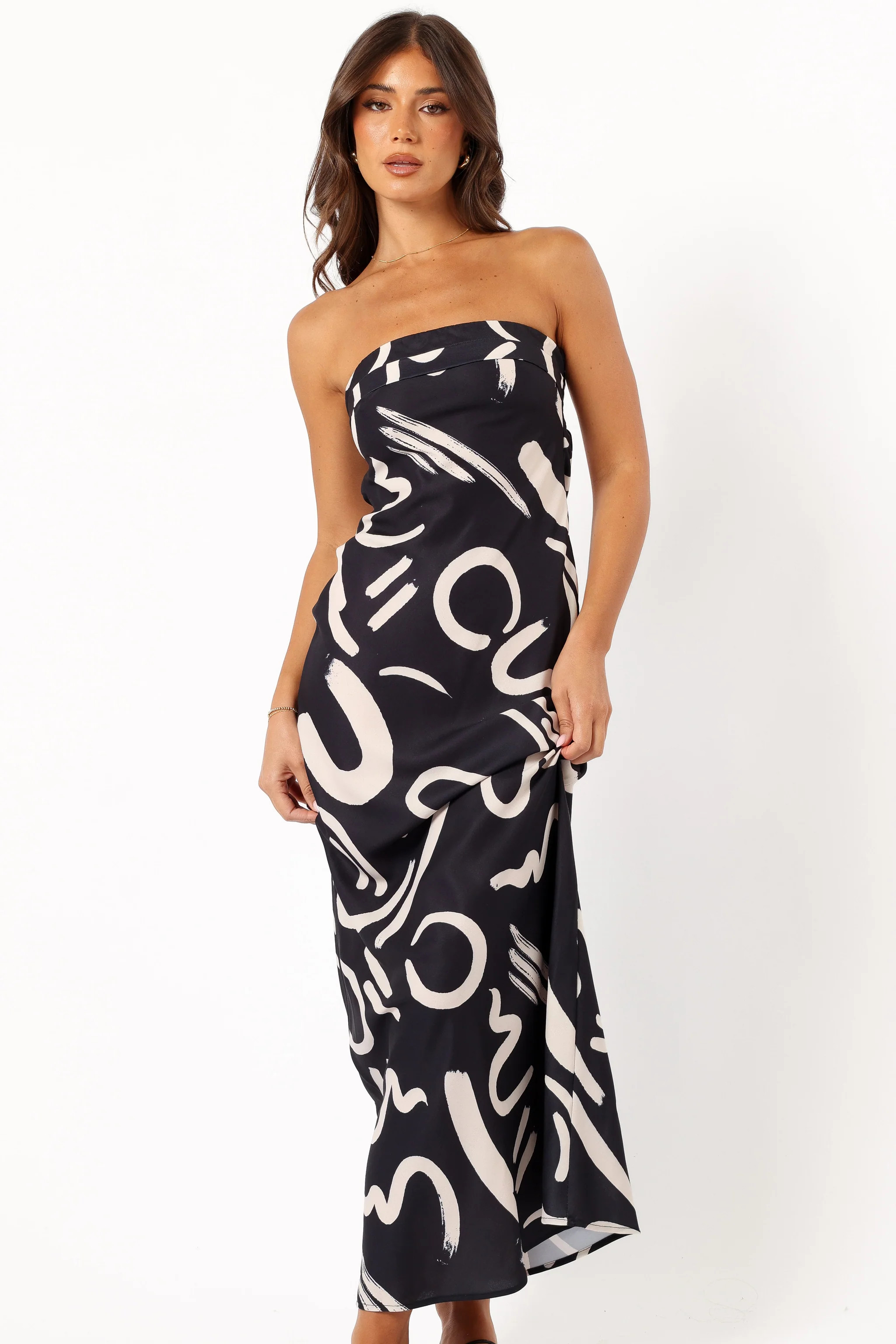 Remmie Strapless Maxi Dress - Black/White | Petal & Pup (US)