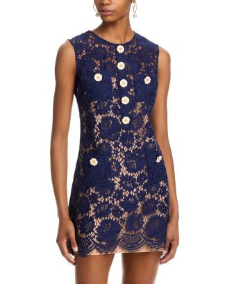 Self-Portrait Fine Lace Mini Dress - Exclusive | Bloomingdale's Women | Bloomingdale's (AU)