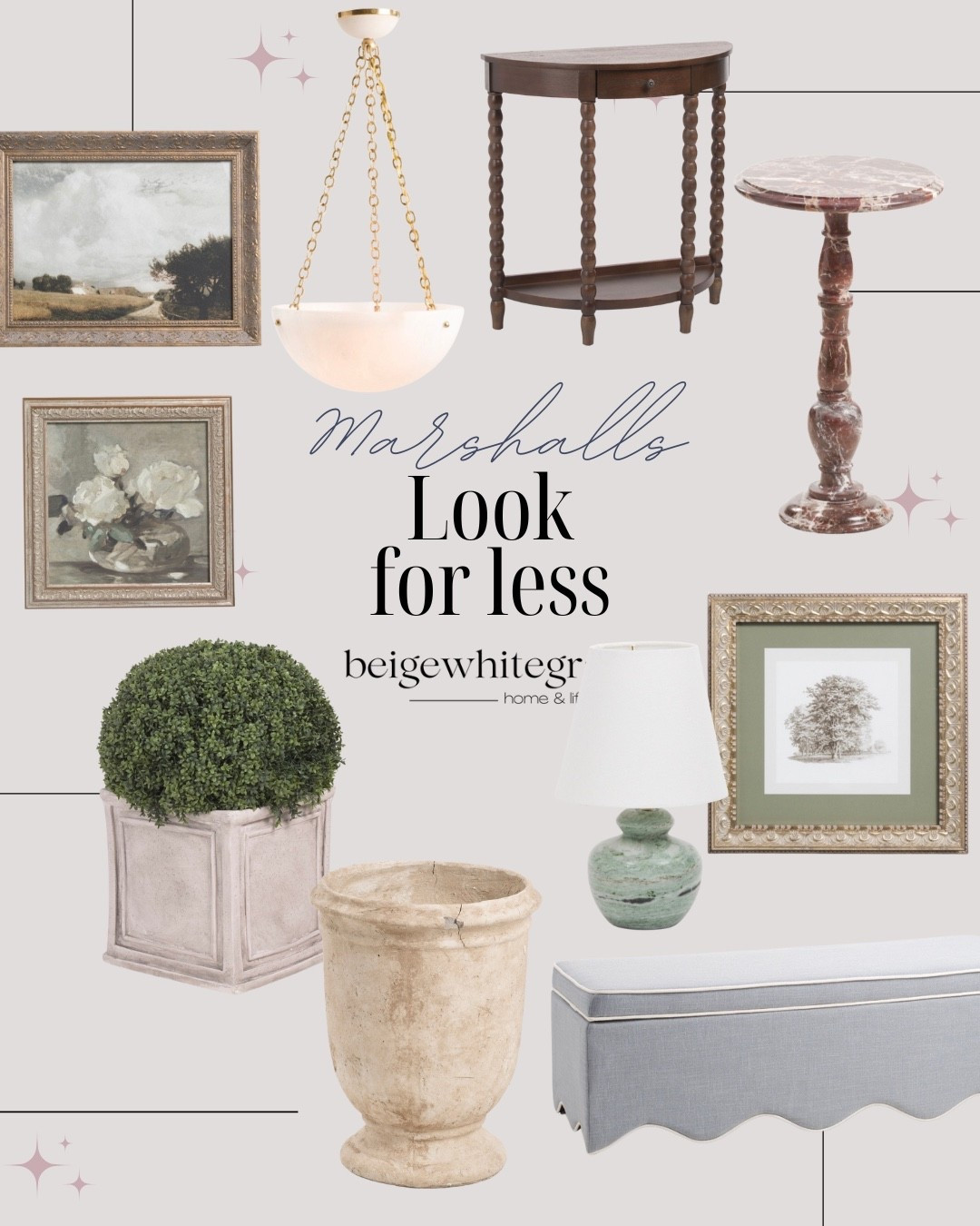 Spring refresh, but make it designer—without the designer price tag 🤍
These Marshalls look-for-less finds are giving modern cottage, soft textures, warm neutrals, and that effortlessly curated feel. Proof that high-end style doesn’t have to come with a high-end budget.

designer look for less, modern cottage decor, spring home finds, neutral home decor, affordable home decor, on-trend decor

#LTKHome