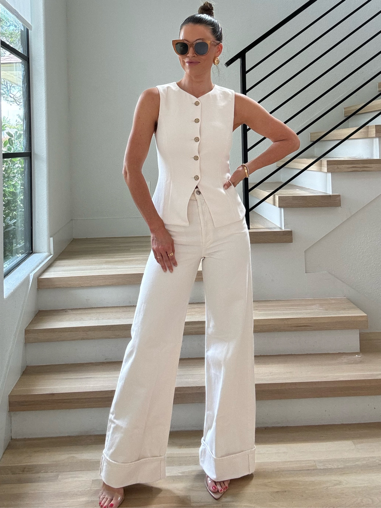 Size 6 in vest + size 25 in Agolde jeans 

Aritzia 
Wide leg Jean
Neutral outfit 
White jeans 
Off white jeans 
Vest
Vests

#LTKStyleTip #LTKFindsUnder100 #LTKFindsUnder50