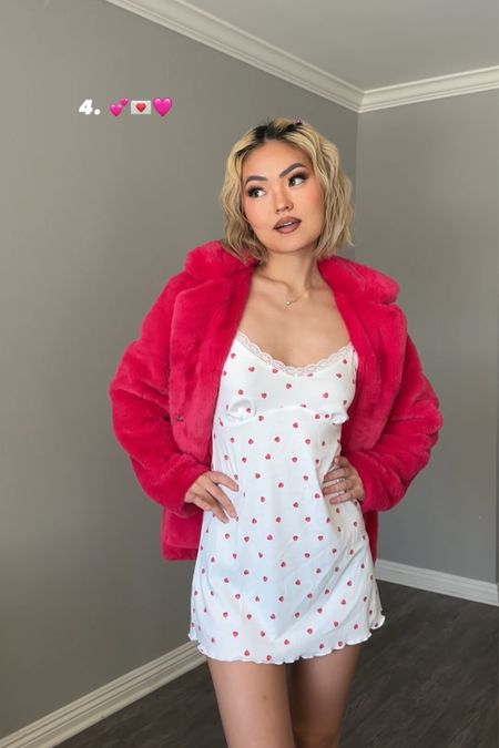 White slip dress is sold out but linked an alternative! Wearing size S in dress and M in pink coat from Forever21 Valentines Day Collection🩷

#LTKstyletip #LTKMostLoved #LTKSpringSale