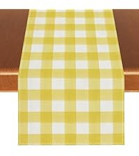 Watercolor Yellow White Buffalo Check Plaid Placemats Set of 4 Yellow Gingham Table Mats Farmhous... | Amazon (US)