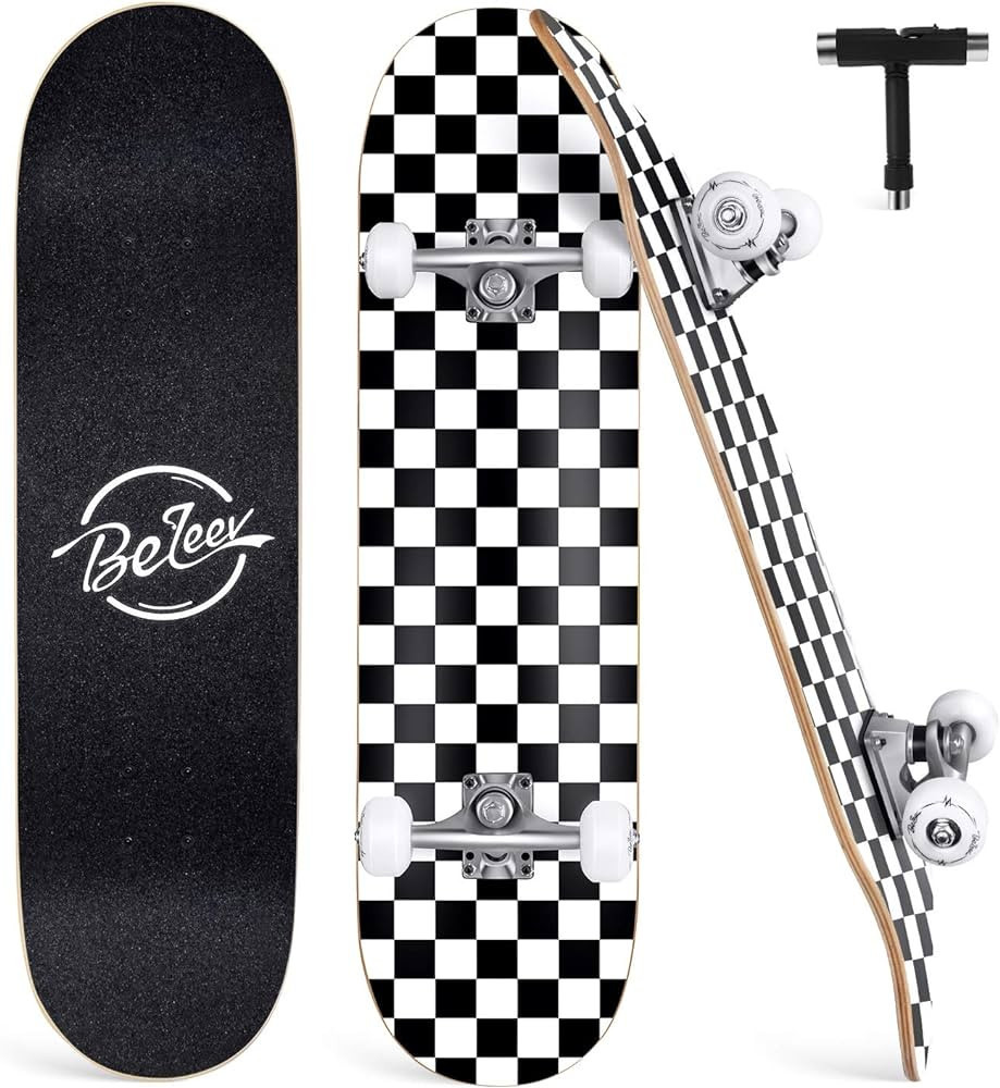 BELEEV Skateboards for Beginners, 31 x 8 inch Complete Skateboard for Kids Teens Adults, 7 Layer ... | Amazon (US)