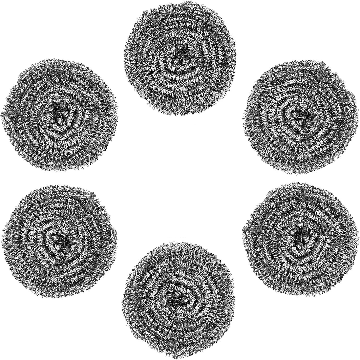 amousa 6 PCS Steel Wool S Crubber, Stainless Steel Scouring Pad, Heavy Duty Metal Scourers Sponge... | Walmart (US)