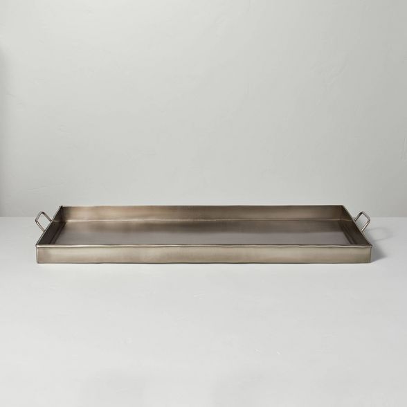 Sheet Metal Boot Tray Rumbled Silver - Hearth & Hand™ with Magnolia | Target