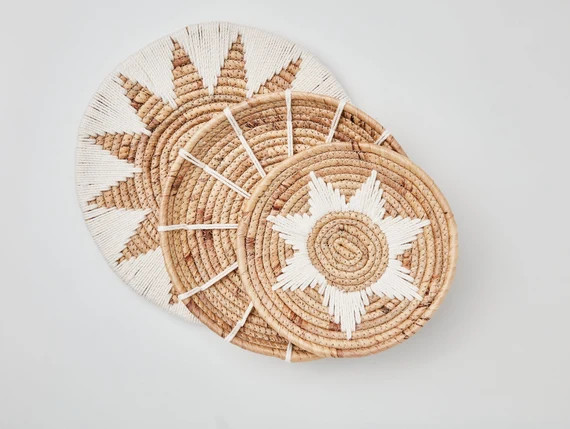 Wall Basket Decor Set of 3 Wall Hanging Baskets Water | Etsy | Etsy (US)