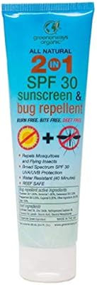 Greenerways Organic 2-in-1 Natural Sunscreen Bug Repellent Lotion in One, SPF 30 Broad Spectrum U... | Amazon (US)