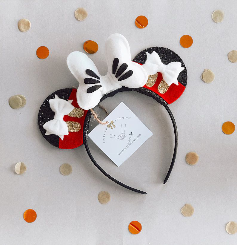 Mickey Mouse Ears Headband, Glitter Mouse Ears, Hard Headband, giddyupandgrow | Etsy (US)
