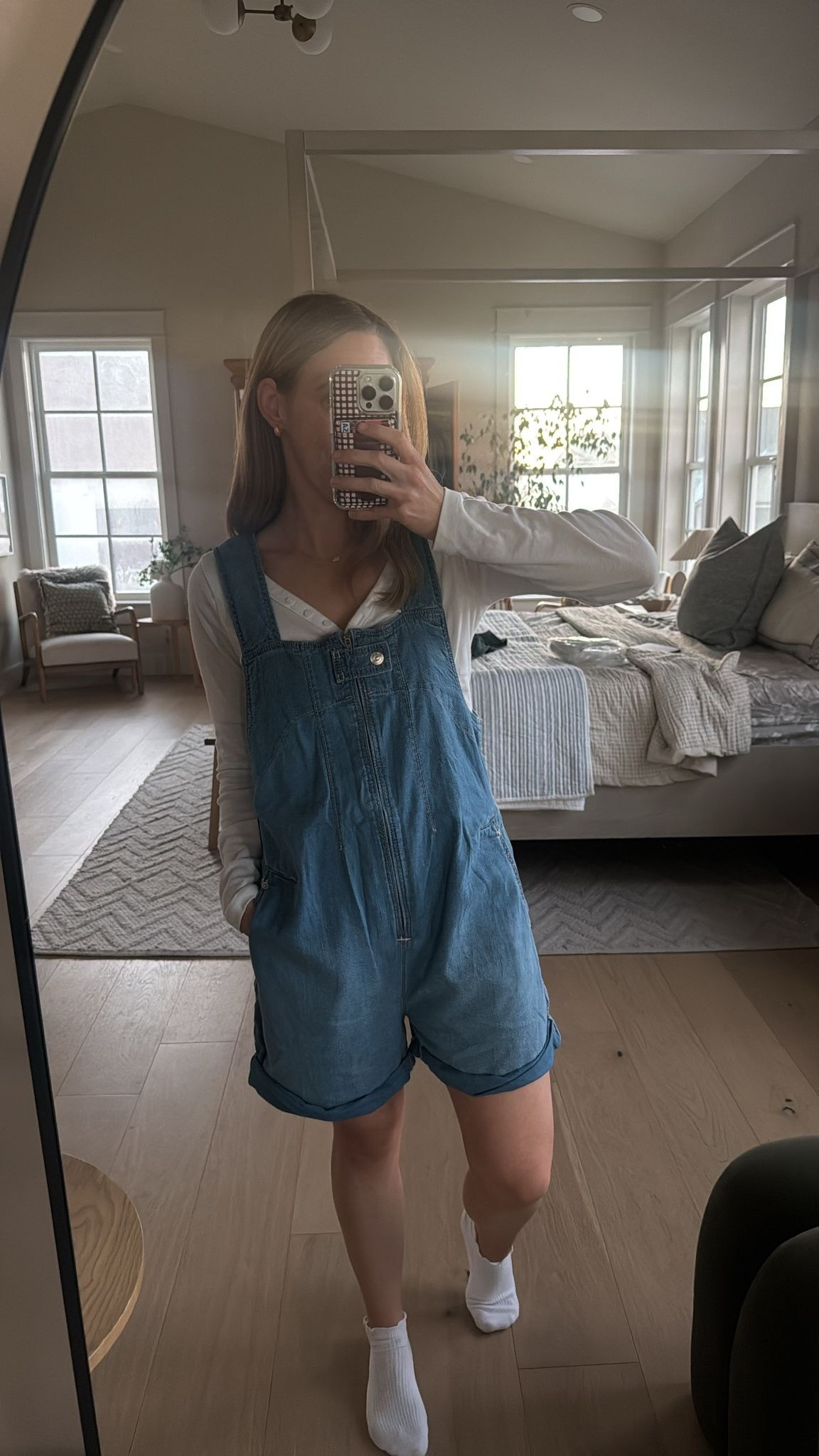 I shared this selfie the other day talking about my skincare, but the real winner of the story was these overalls! I got so many questions about where I got these! They are so cute and will definitely be a repeat favorite.  

 #LTKgrwm #LTKmomlife