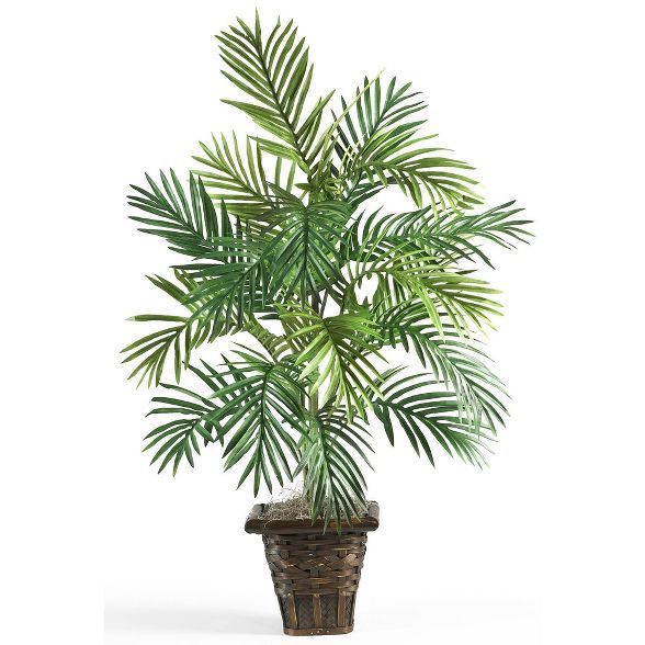 3.1ft Artificial Areca Palm with Wicker Basket - Nearly Natural | Target