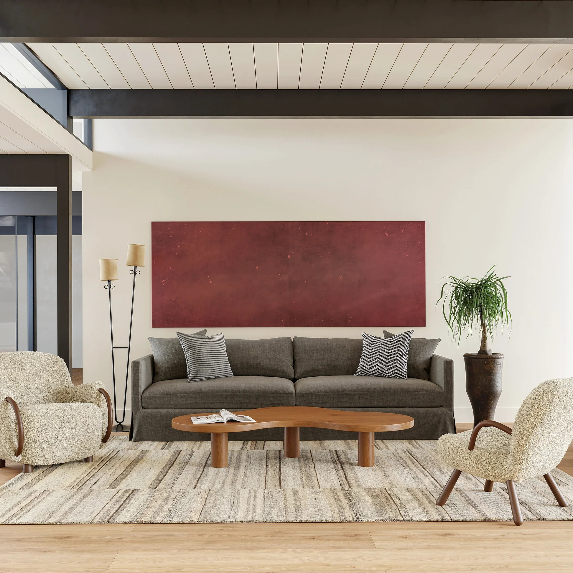 Marble Striped Wool-Blend Rug | Rugs USA