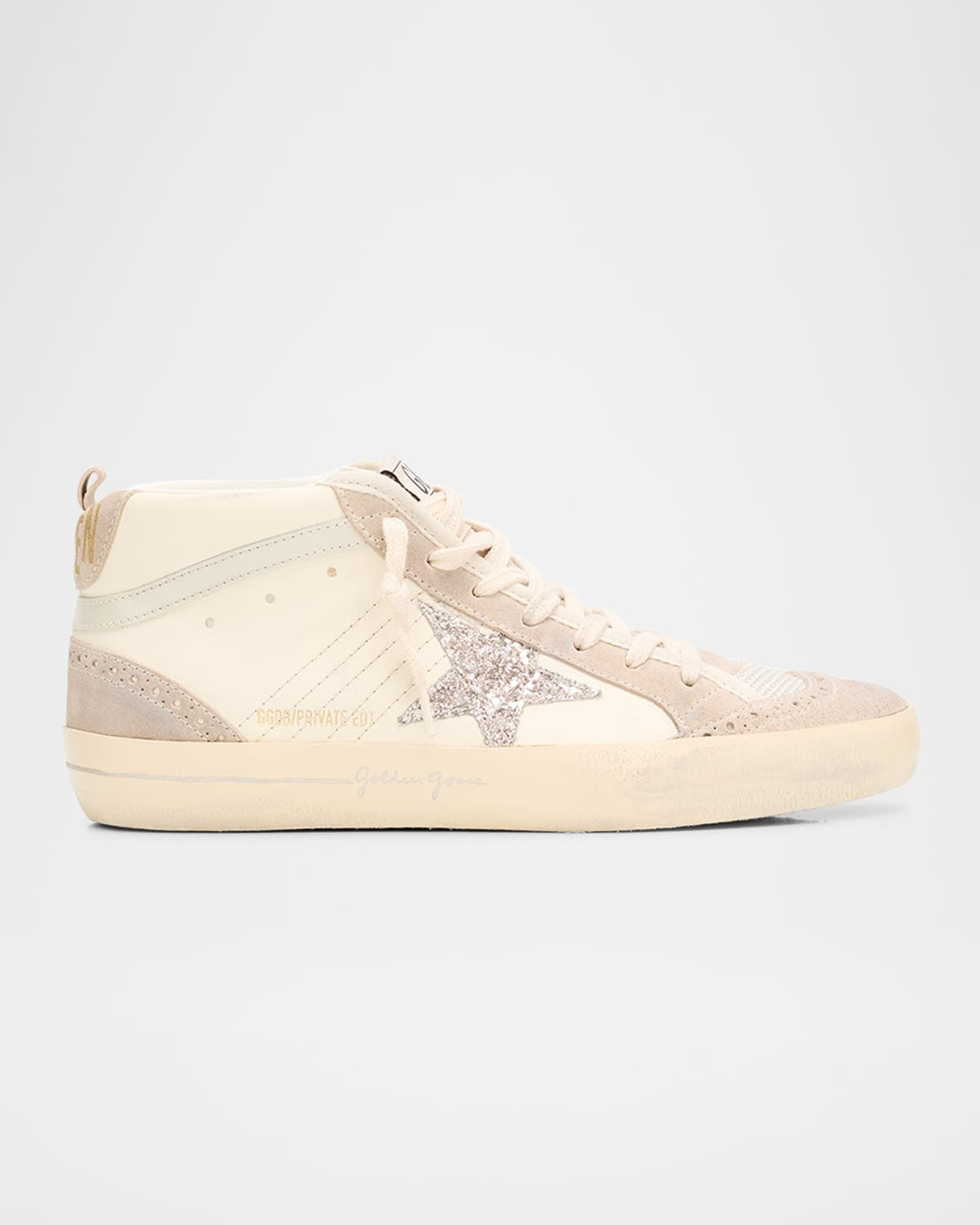 Midstar Mixed Leather Mid-Top Sneakers | Neiman Marcus