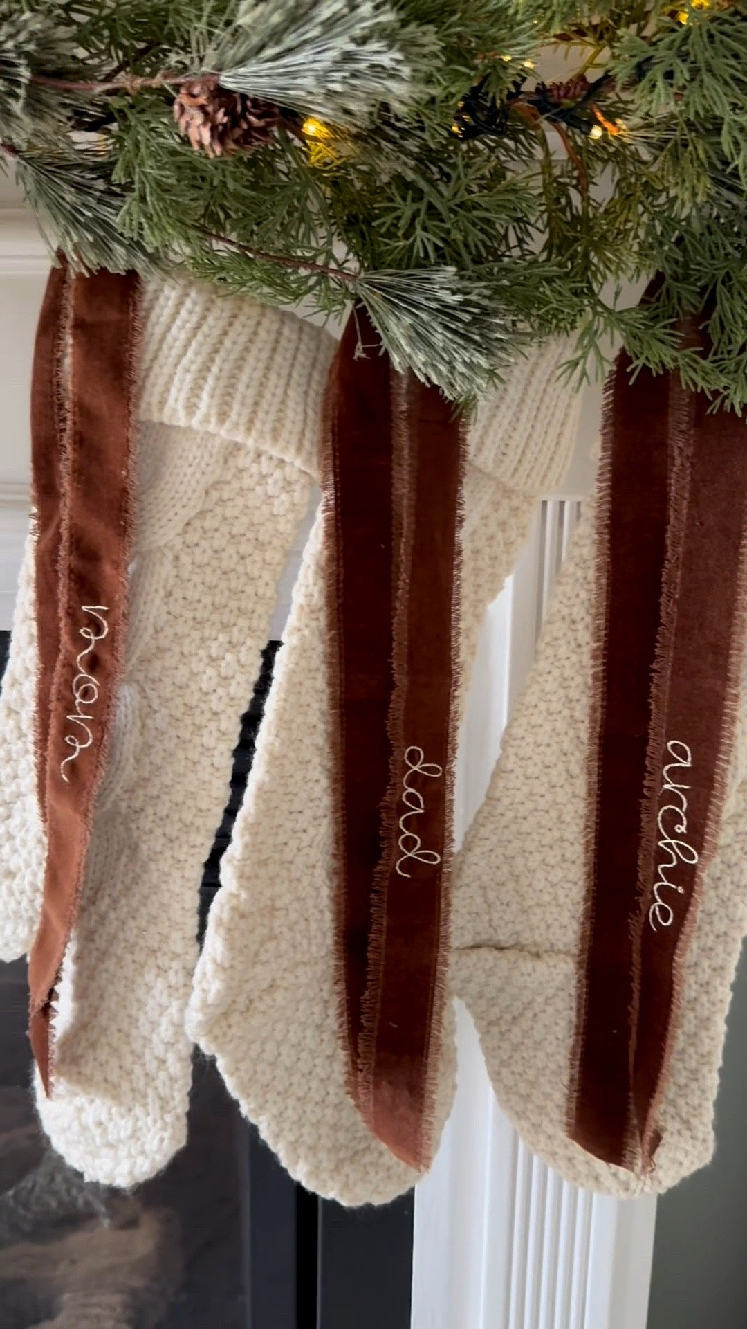 elf duties underway 🎄✨ still in full decorating mode over here, and making it extra magical this year!

our stocking tags are handmade and turned out soo cute 😍 I’m able to link them, along with some other items I used to decorate around our mantel - everything is in my @shop.ltk.

#christmasdecor #garland #fireplace #christmasstockings #cozychristmas 

#LTKHome #LTKHoliday #LTKCyberWeek