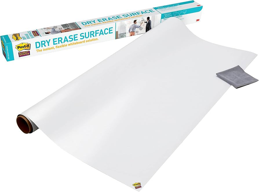 Post-it Dry Erase Whiteboard Film Surface for Walls, Doors, Tables, Chalkboards, Whiteboards, and... | Amazon (US)