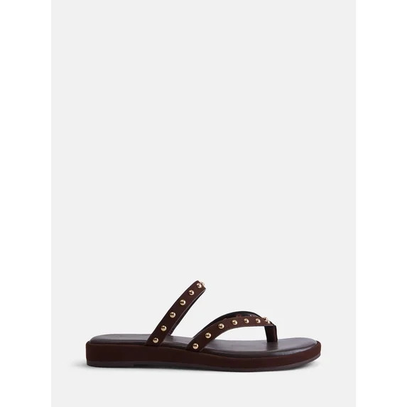 Time and Tru Women's Studded Flip Flop Sandals | Walmart (US)