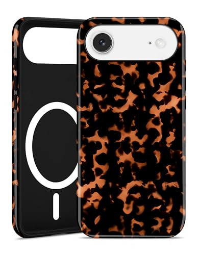 Jusy Compatible with MagSafe Brown Tortoise Shell Print Phone Case for iPhone Air, Amber Trendy Luxury Magnetic Soft TPU and Hard PC Protective Phone Cover for Women Girls - Turtle Shell | Amazon (US)