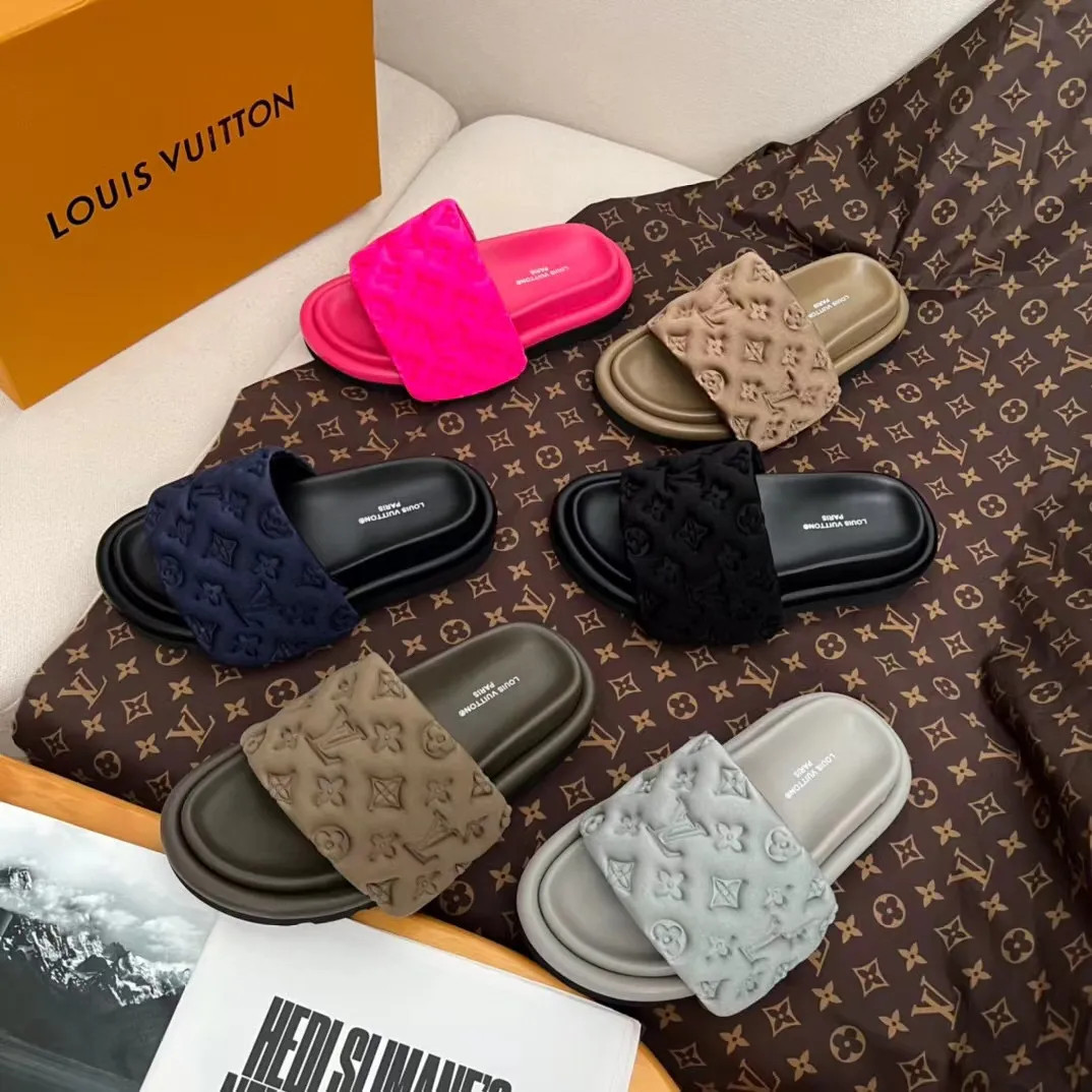 Dupe Velcro Slippers POOL PILLOW COMFORT Designer Slipper Men Women Sandals Rubber Slide Fashiona... | DHGate