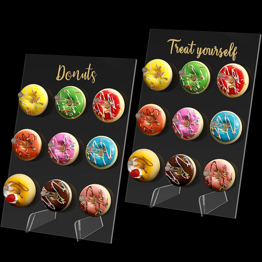 Honeydak 2 Pack Donut Stand Display Wall Stand for Dessert Table Clear Acrylic Donut Holder for S... | Amazon (US)