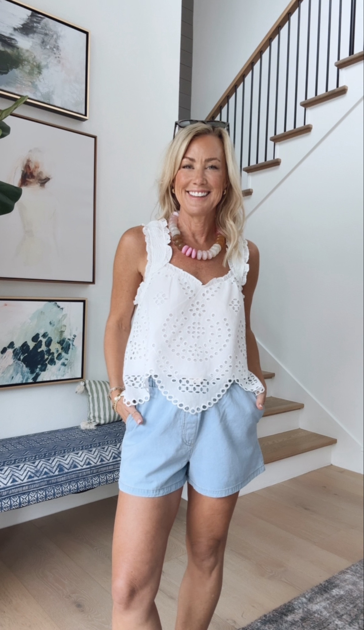 The perfect eyelet top does not exi…wait! I think this might be it.

Top: XS
Shorts: XS

#LTKootd #LTKSeasonal #LTKOver40