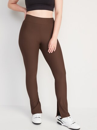 Extra High-Waisted PowerSoft Rib-Knit Flare Leggings for Women | Old Navy (US)