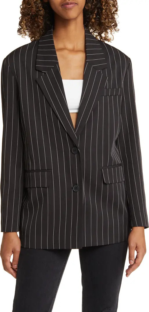 Noisy may Wednesday Pinstripe Oversize Blazer | Nordstrom | Nordstrom