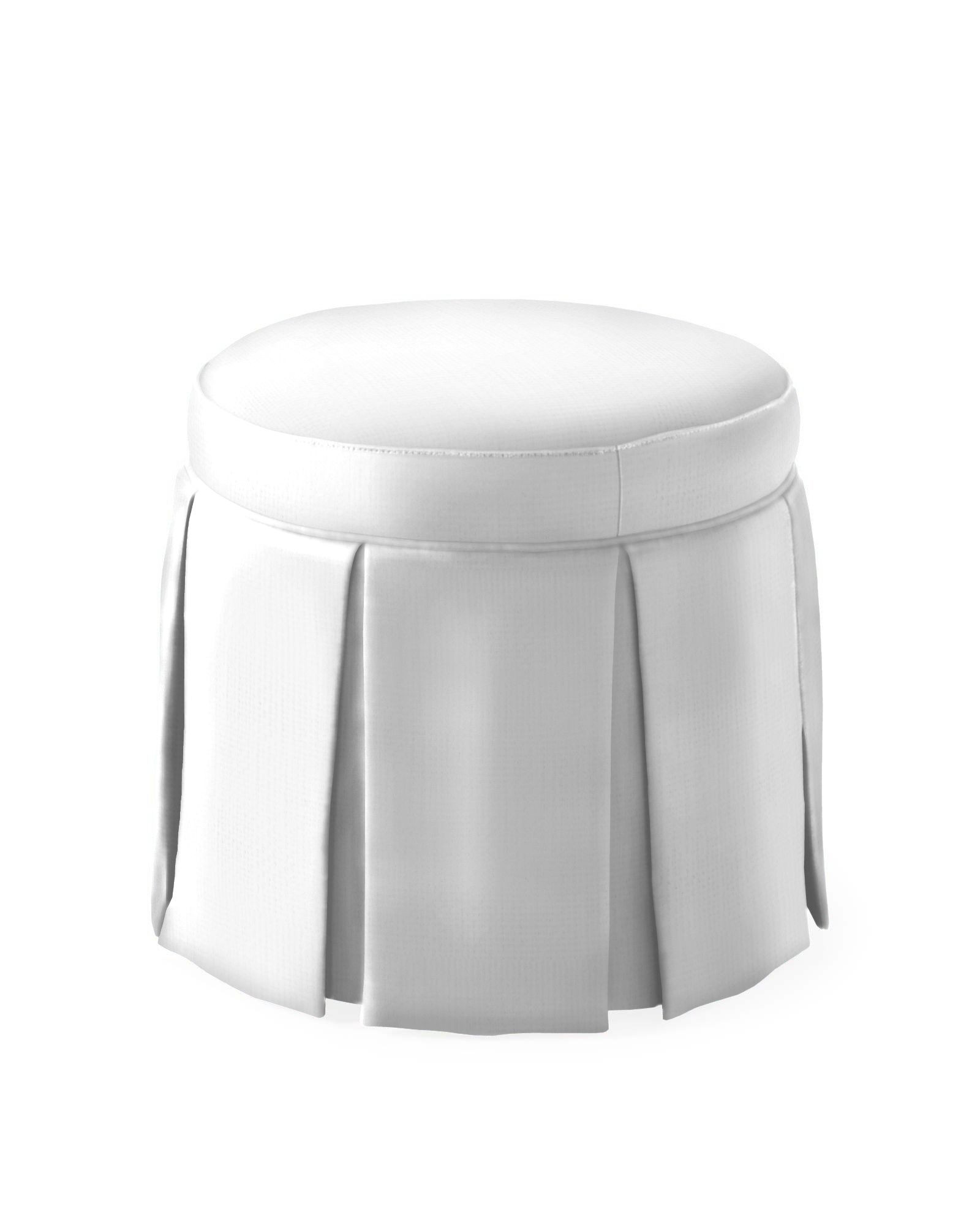 Harrison Round Stool - Skirted | Serena and Lily