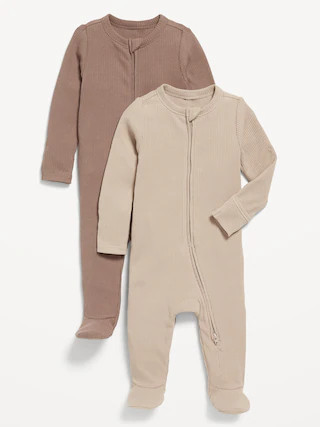 Unisex 2-Way-Zip Sleep & Play Footed One-Piece 2-Pack for Baby | Old Navy (CA)