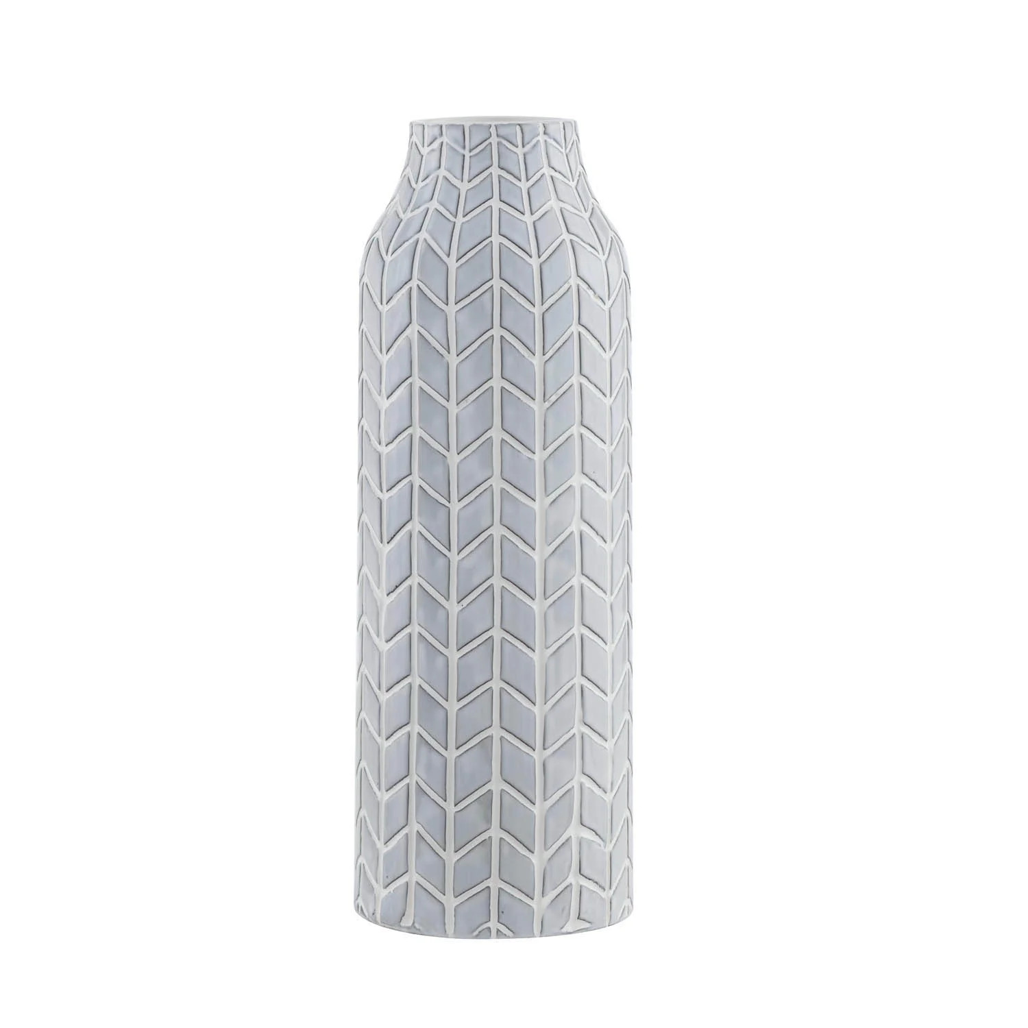 Chevron Chic Tall Gray Ceramic Vase 14.75"H | Walmart (US)