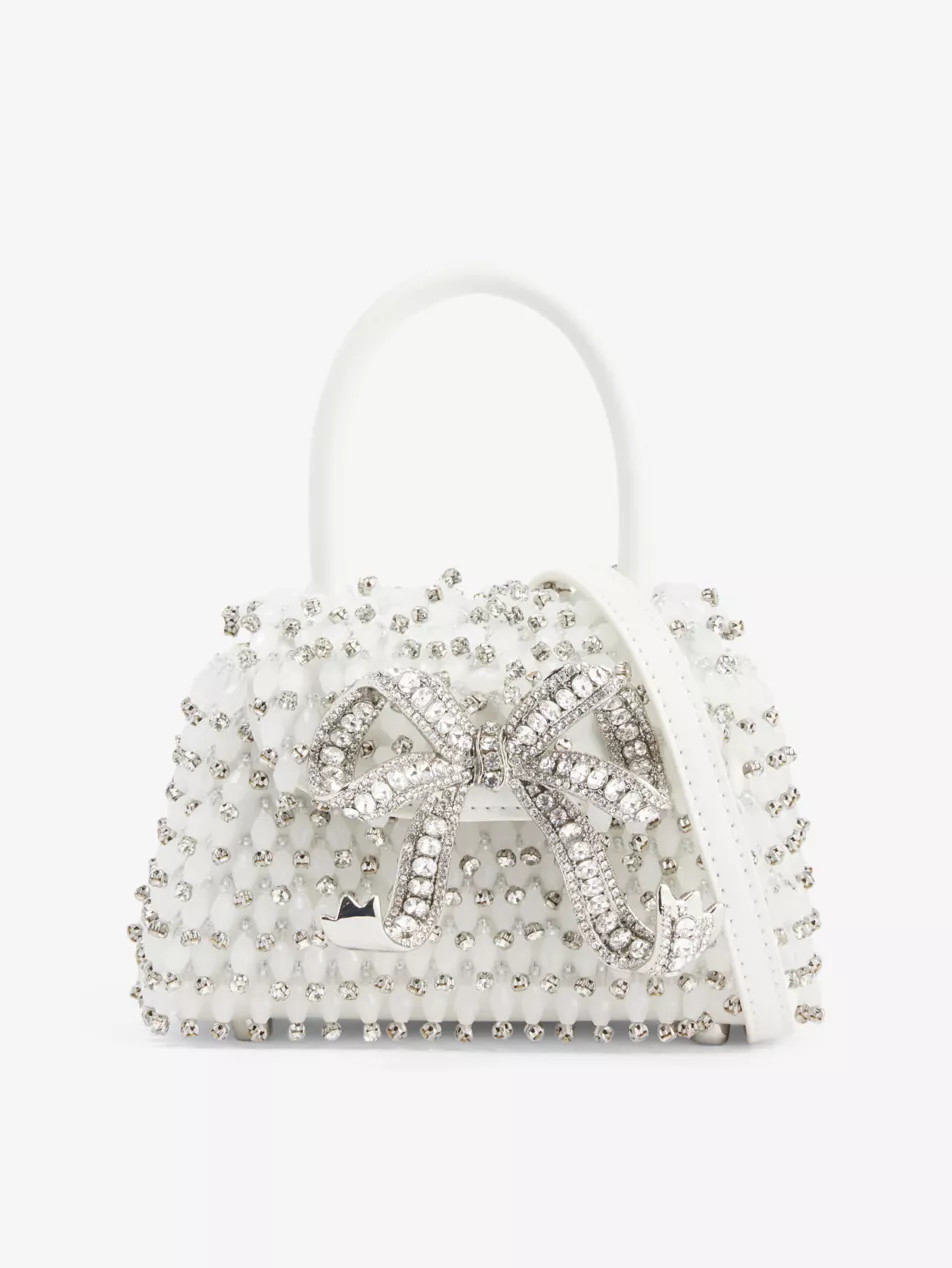Bow-plaque leather top-handle bag | Selfridges