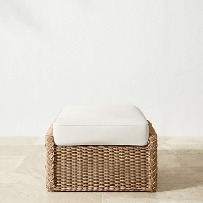 AERIN East Hampton Outdoor Coffee Table Ottoman        $595 | Williams-Sonoma
