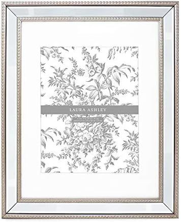 Laura Ashley 11x14 (Matted 8x10) Champagne Mirror Bead Picture Frame, Classic Mirrored Frame with Be | Amazon (US)