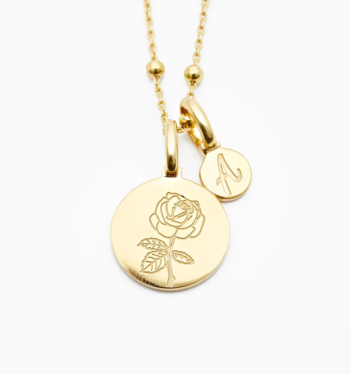 Rose Necklace With Initial - June Flower | Rellery