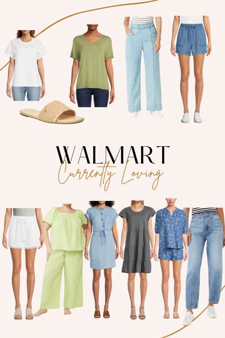 Spring outfits from Walmart. Walmart jeans. Walmart shorts. Sandals. Walmart fashion. Spring outfit. Easter dress. 

#LTKSeasonal #LTKunder50 #LTKstyletip